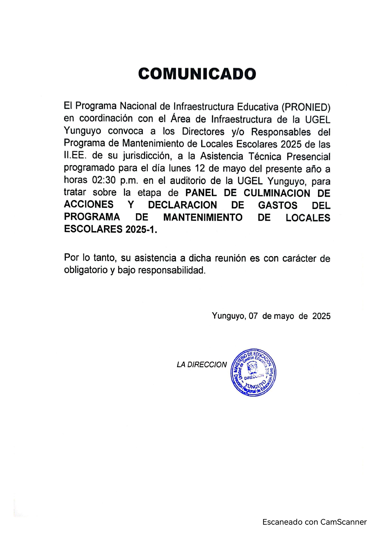 Imagen Comunicado